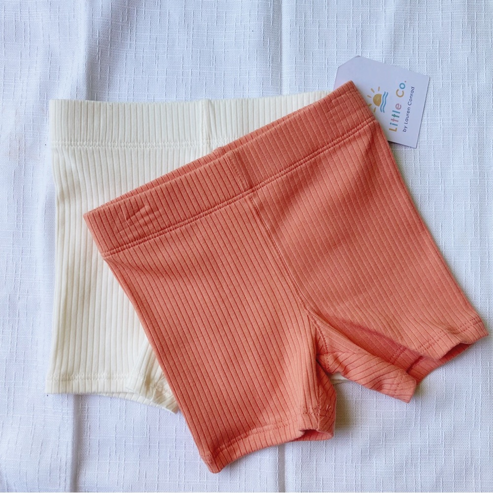 Little Co. by Lauren Conrad NWT Ribbed Bike Short Set Organic Cotton